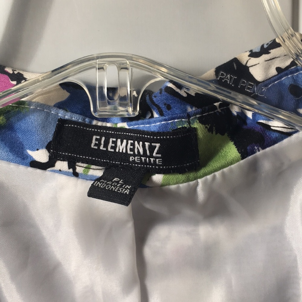 Elementz Petite Two Button Jacket With Blue Flowe… - image 8